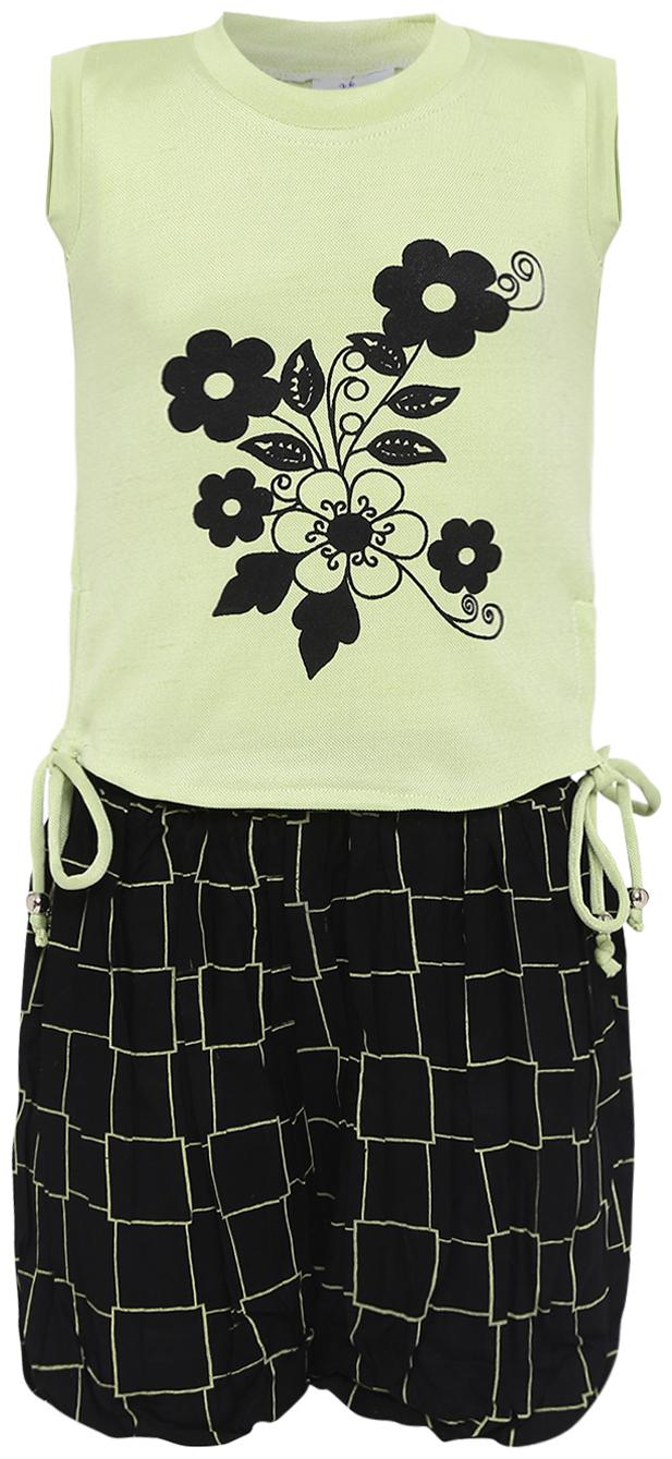 

Aarika Girl Nylon Top Bottom Set - Green