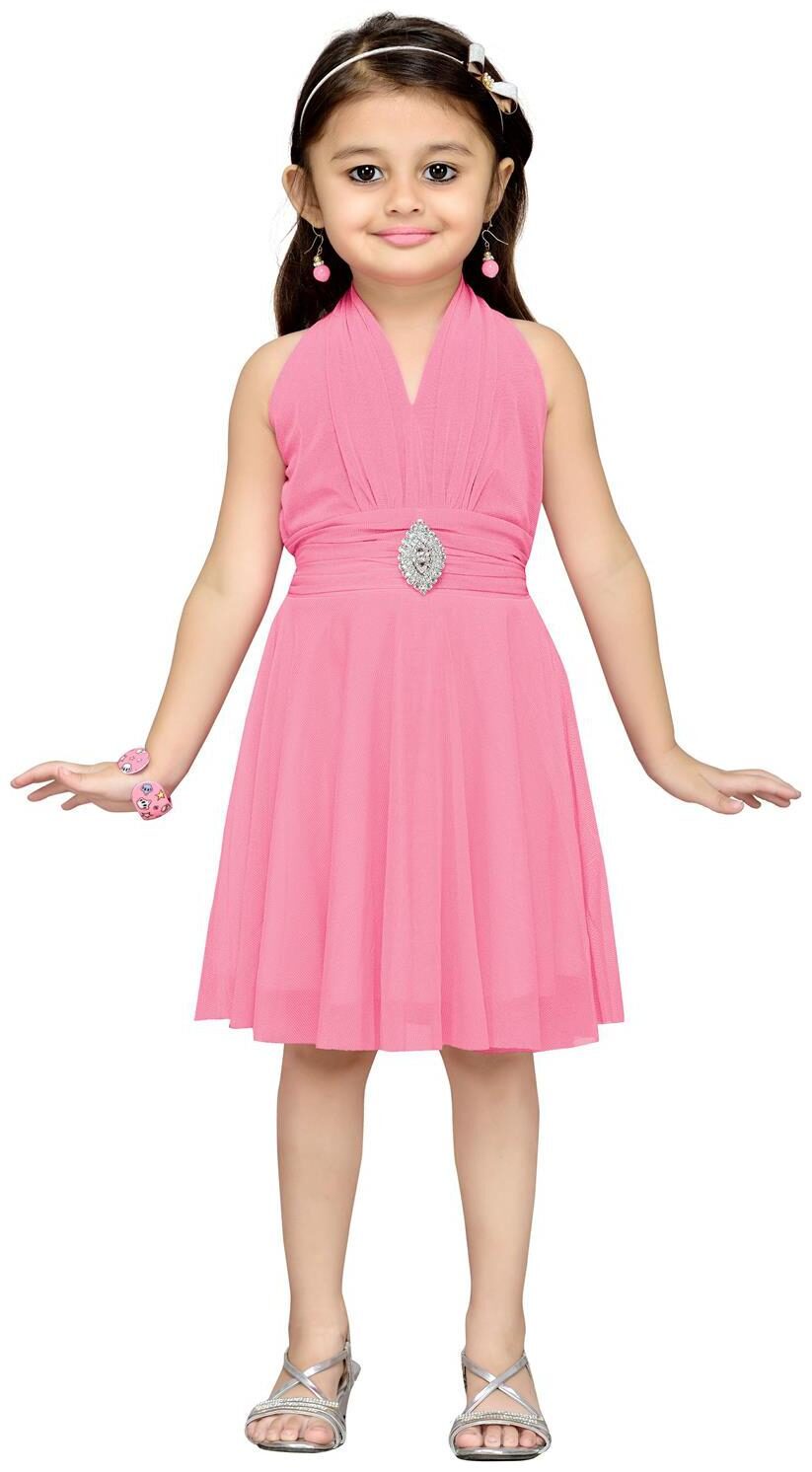 

Aarika Pink Net Sleeveless Knee Length Princess Frock ( Pack of 1 )