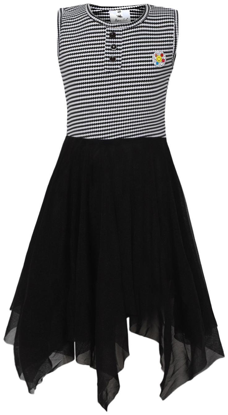 

Aarika Black Nylon Sleeveless Knee Length Princess Frock ( Pack of 1 )