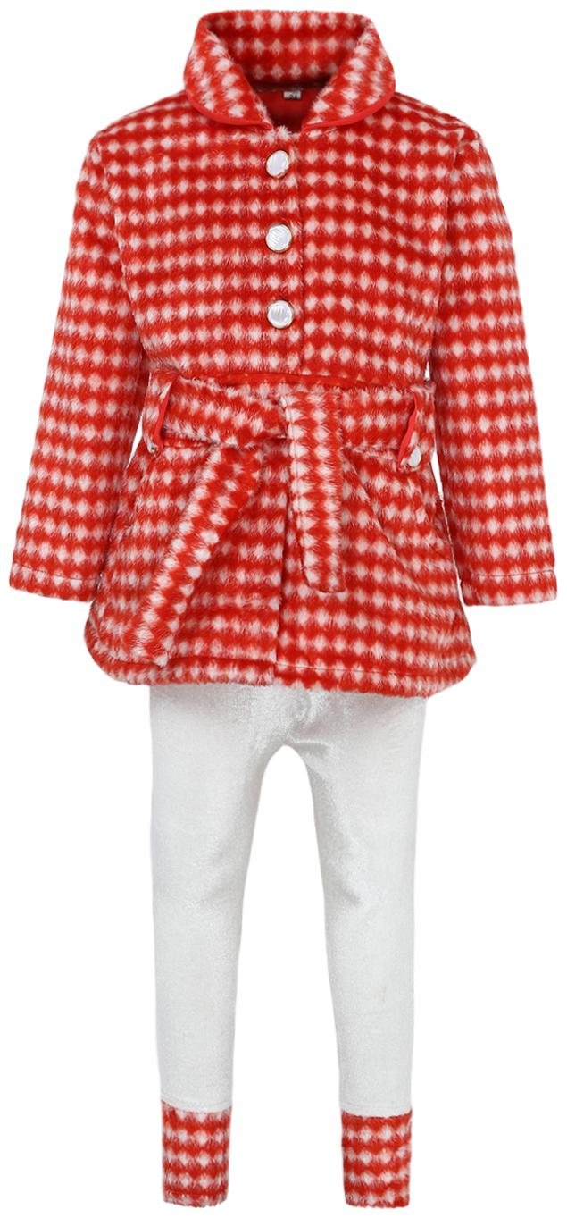 

Aarika Girl Wool Top Bottom Set - Red