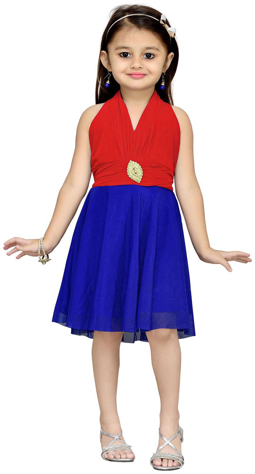 

Aarika Blue Net Sleeveless Knee Length Princess Frock ( Pack of 1 )