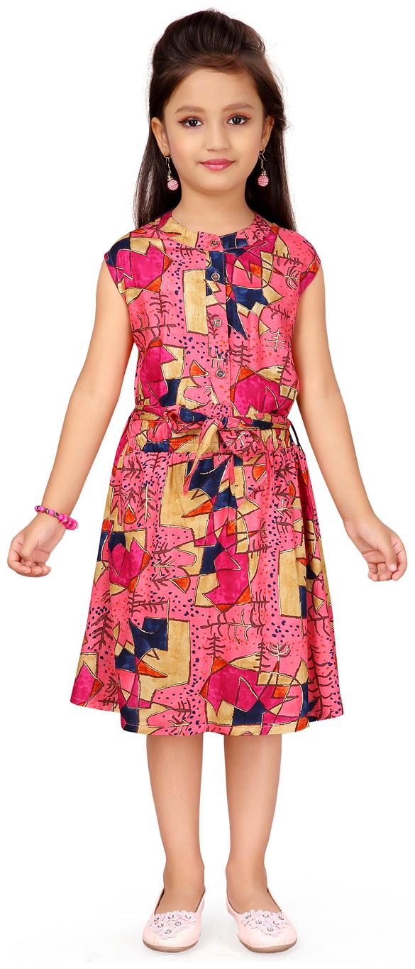 

Aarika Baby girl Silk Self design Princess frock - Pink