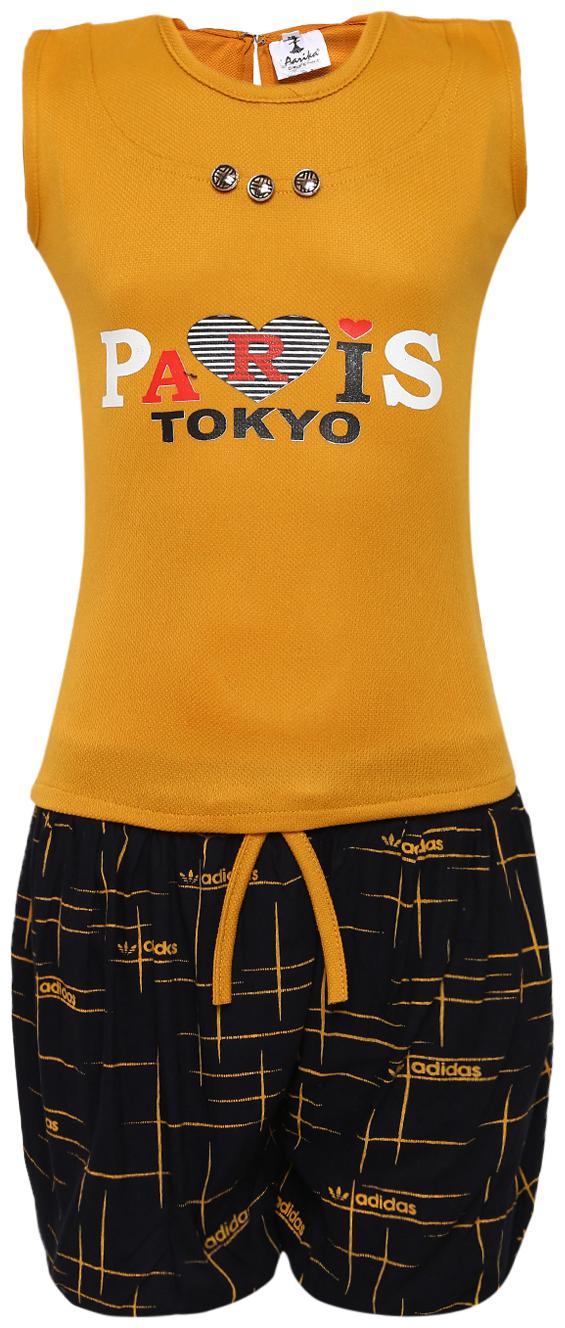 

Aarika Girl Nylon Top Bottom Set - Yellow