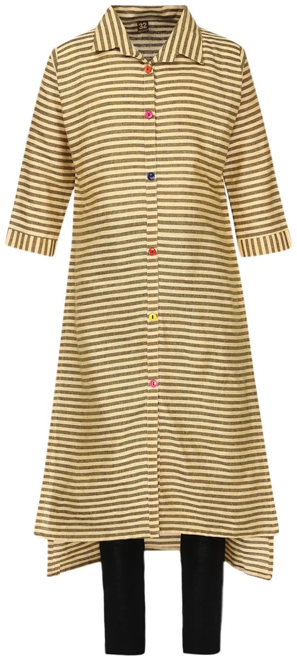 

Aarika Girl s Pure Cotton Kurti Legging Set (Yellow Blue)