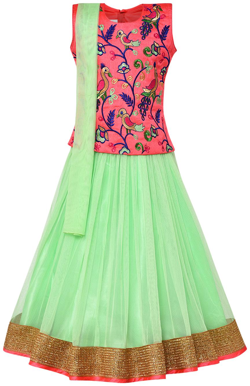 

Aarika Girl s Silk Lehenga Choli Dupatta Set