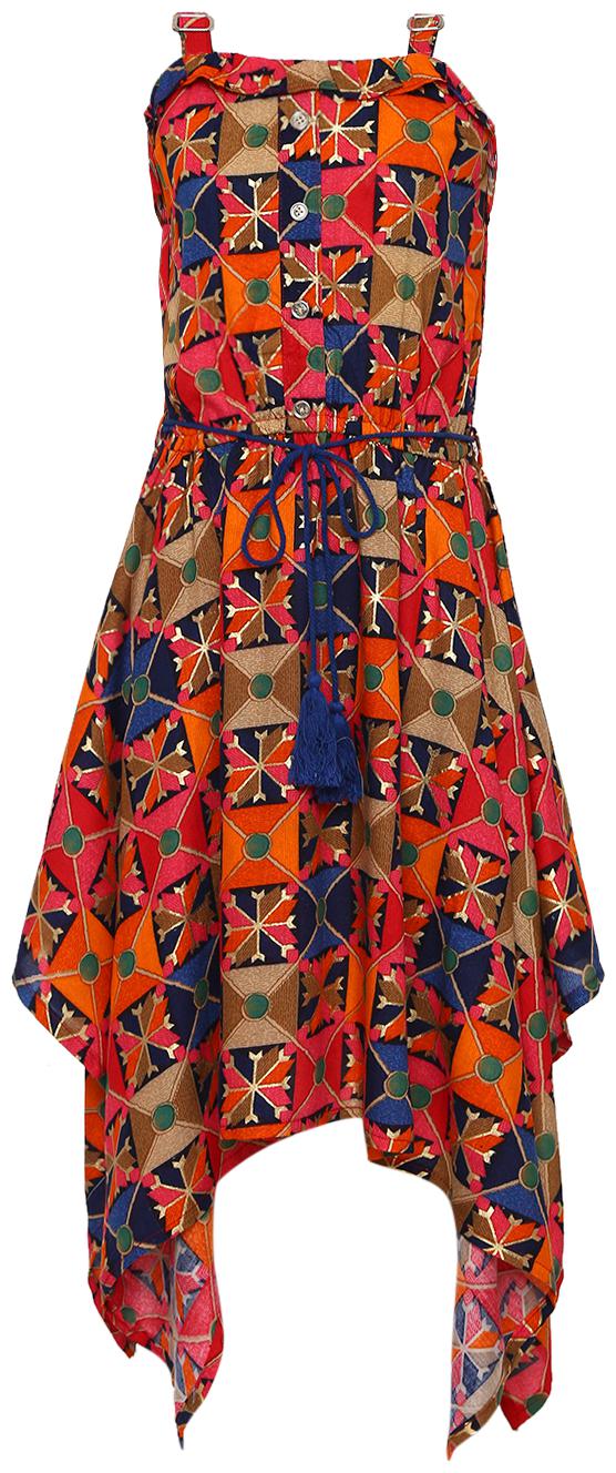 

Aarika Orange Silk Sleeveless Knee Length Princess Frock ( Pack of 1 )