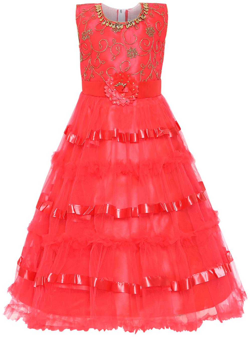 

Aarika Girl s net Gown Girl Red