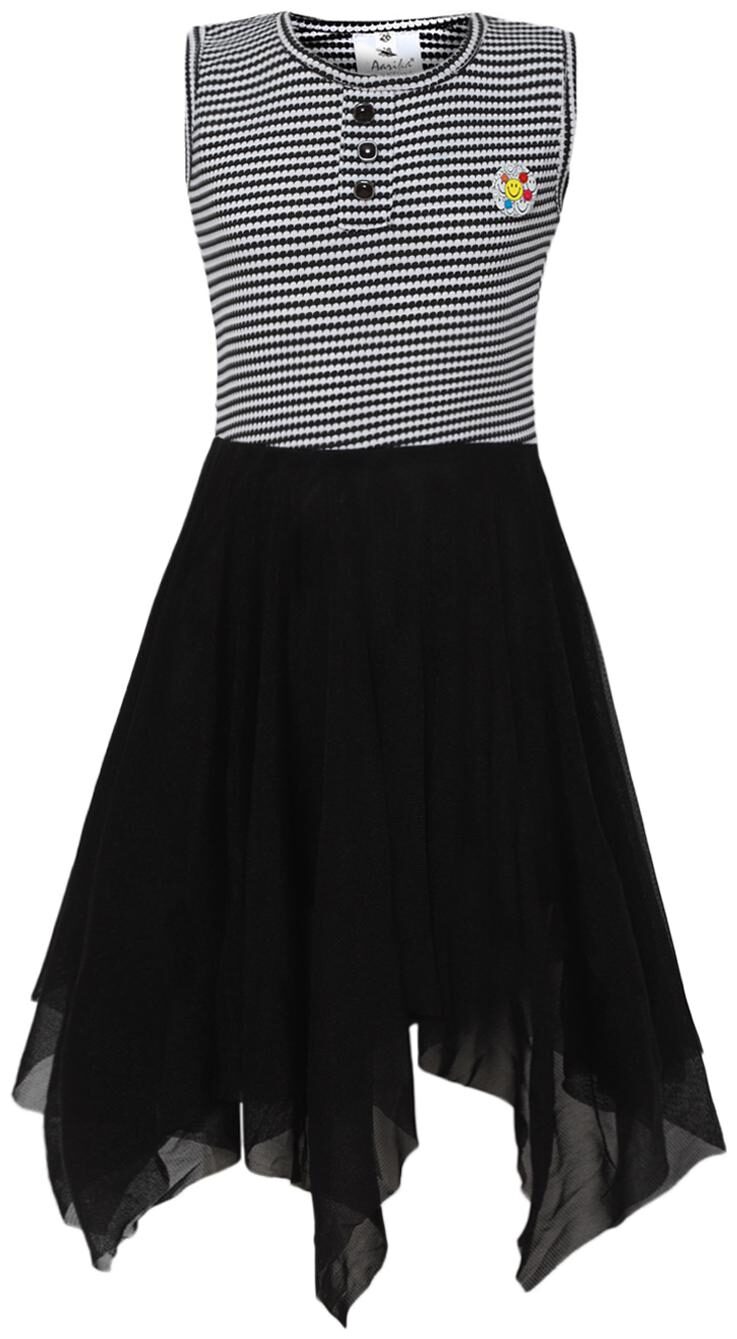 

Aarika Black Nylon Sleeveless Knee Length Princess Frock ( Pack of 1 )