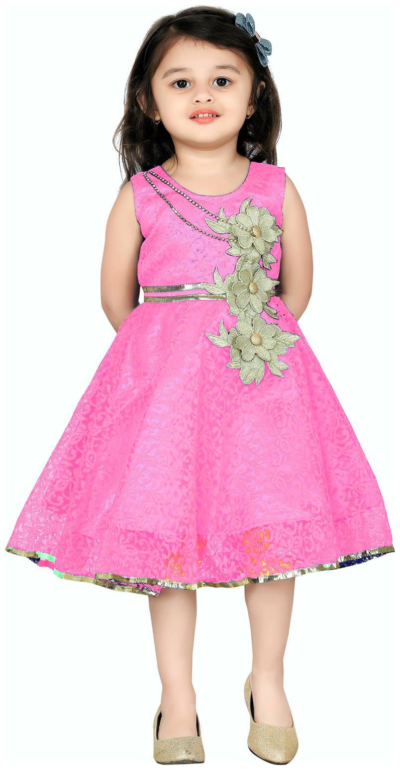 

Aarika Baby girl Net Solid Princess frock - White