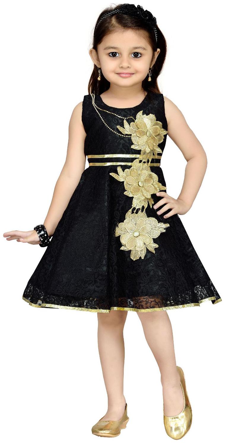 

Aarika Black Net Sleeveless Knee Length Princess Frock ( Pack of 1 )