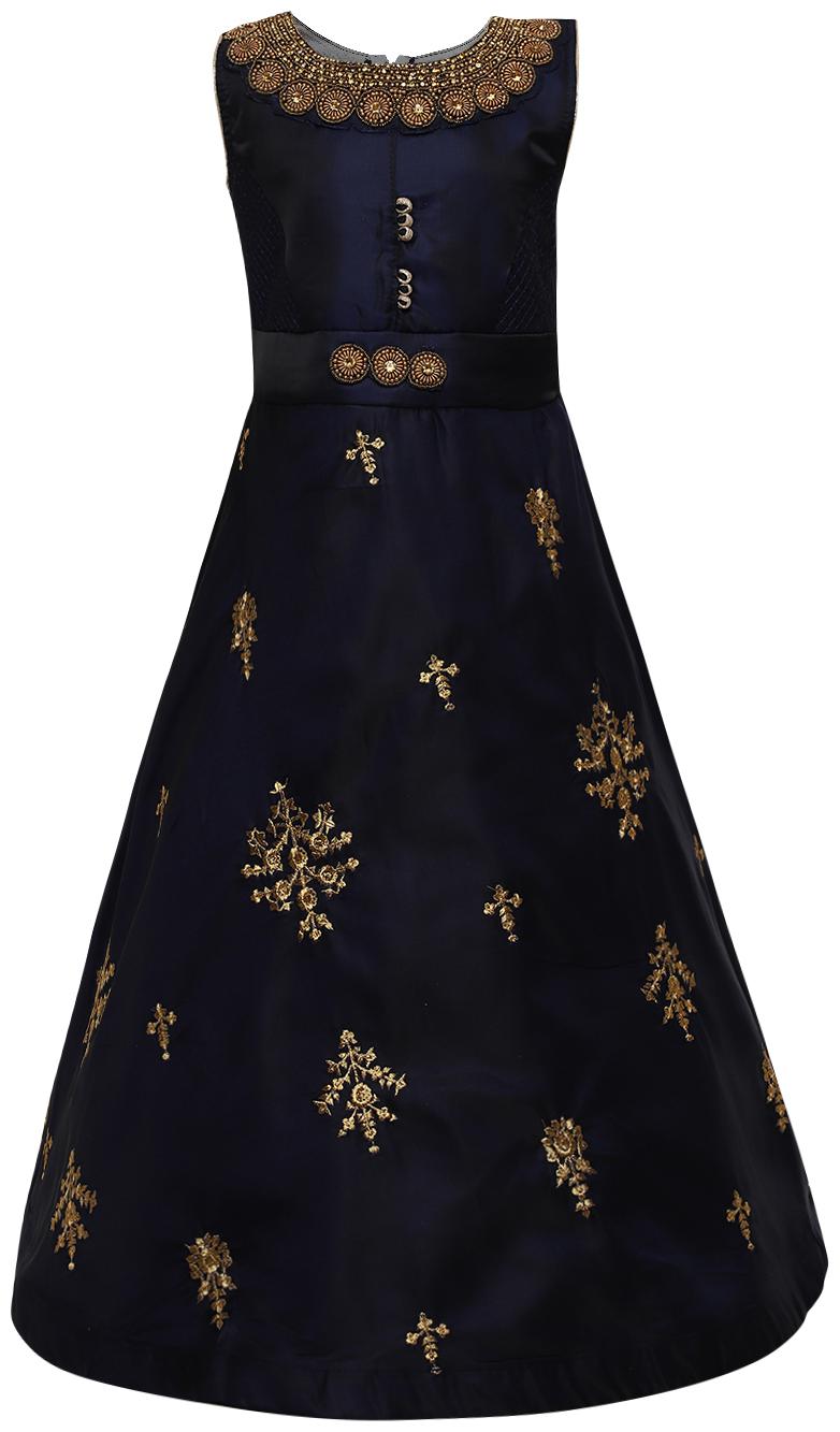 

Aarika Girl s Silk Gown - Blue