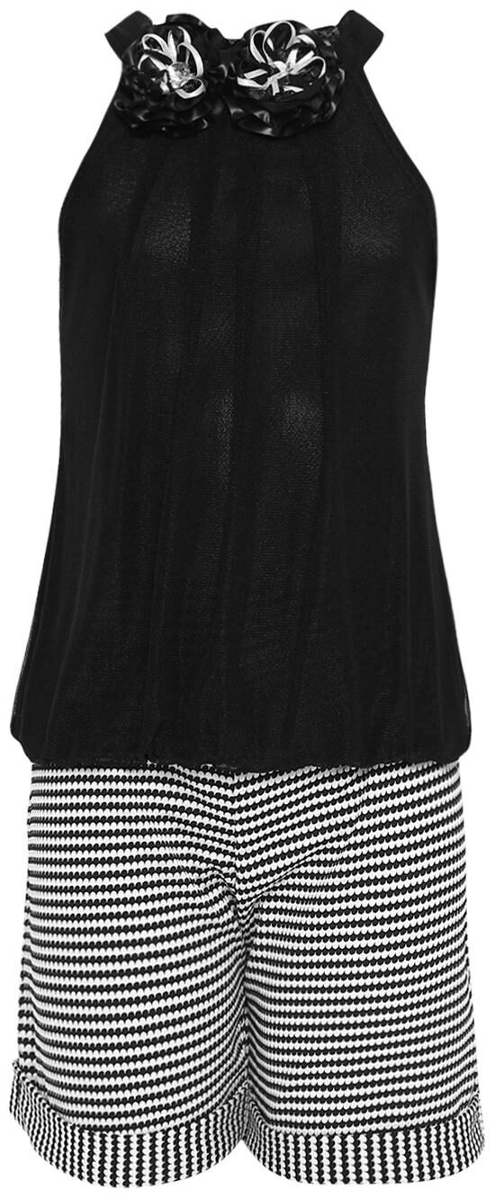 

Aarika Girl Nylon Top Bottom Set - Black