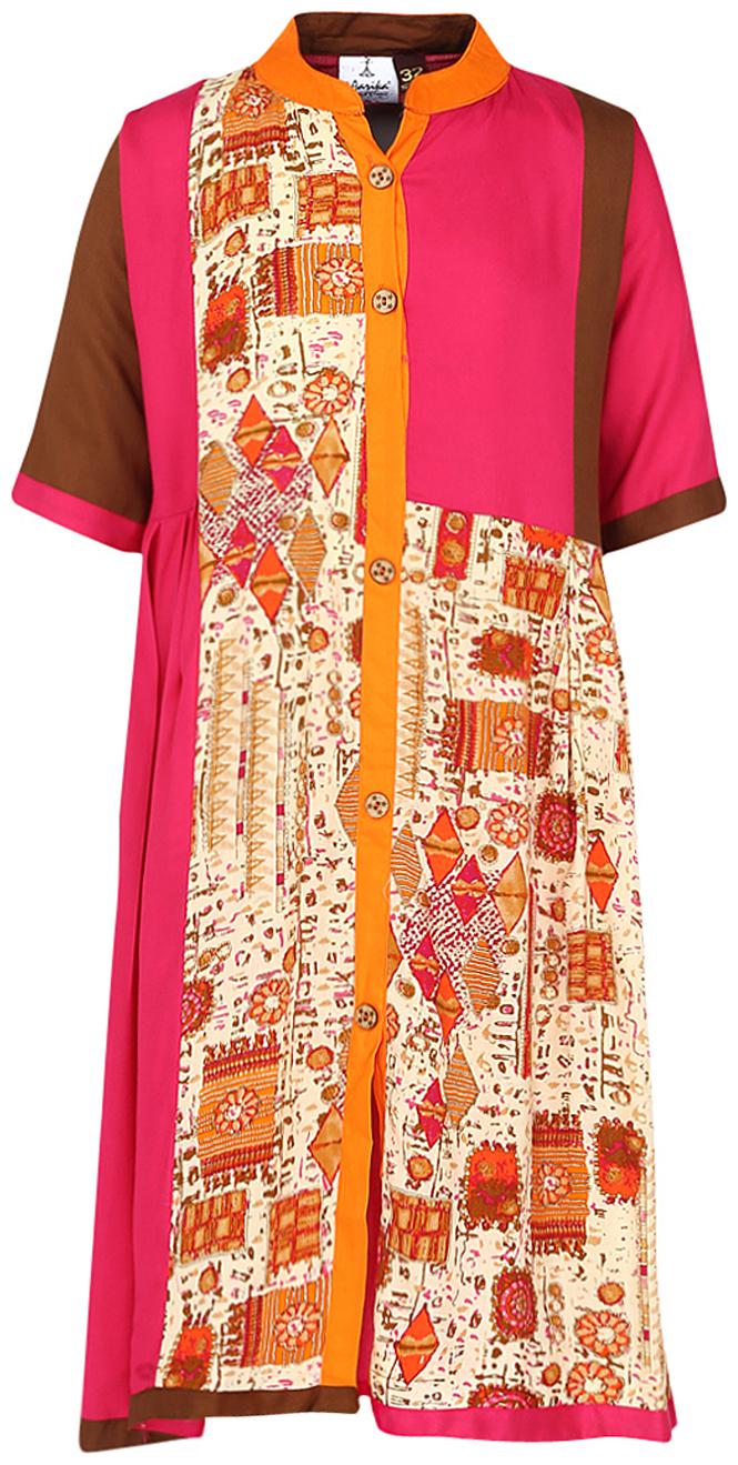 

Aarika Girl s Cotton Printed 3 4th sleeves Kurta kurti - Multi