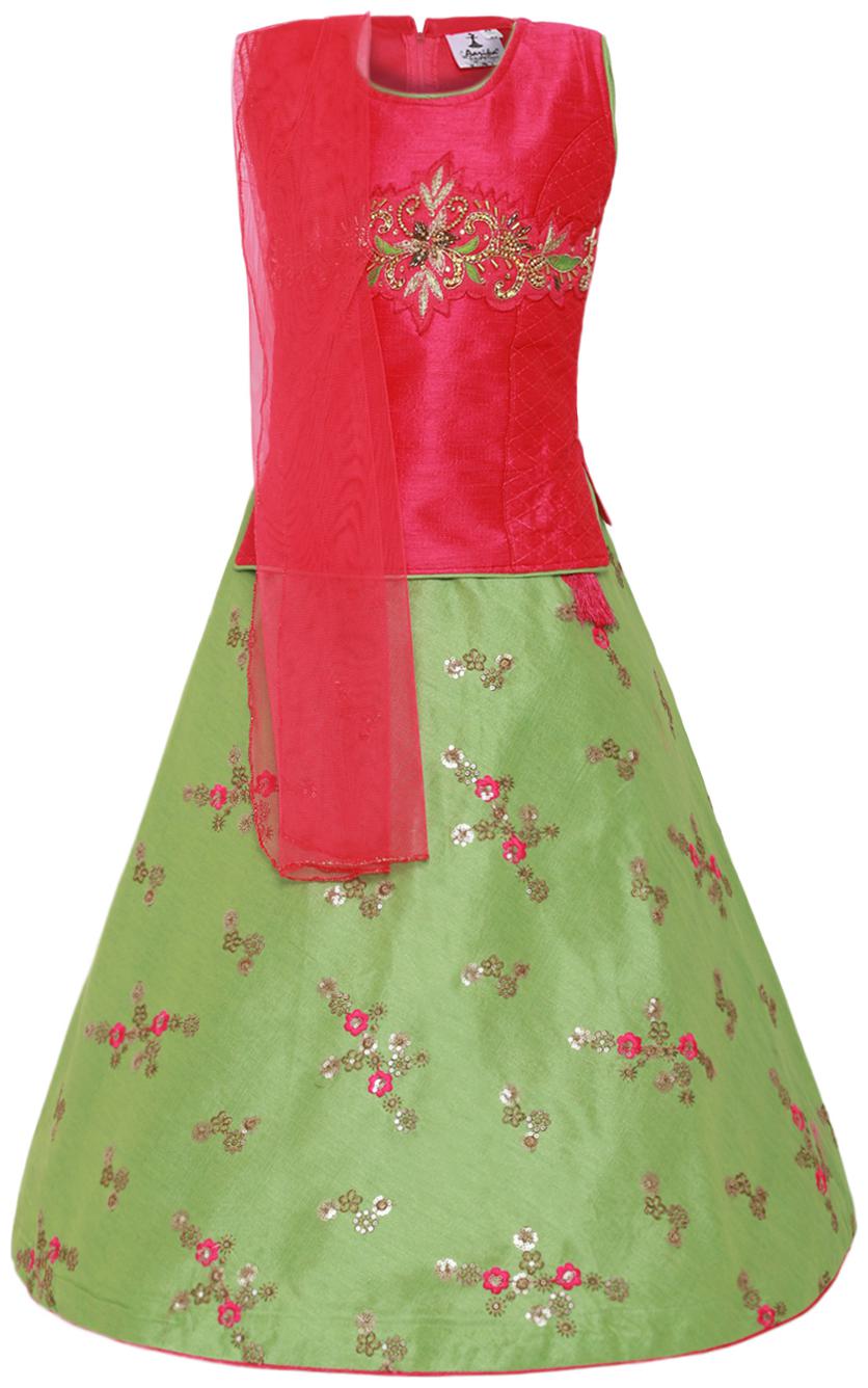 

Aarika Girl s Silk Lehenga Choli Dupatta Set