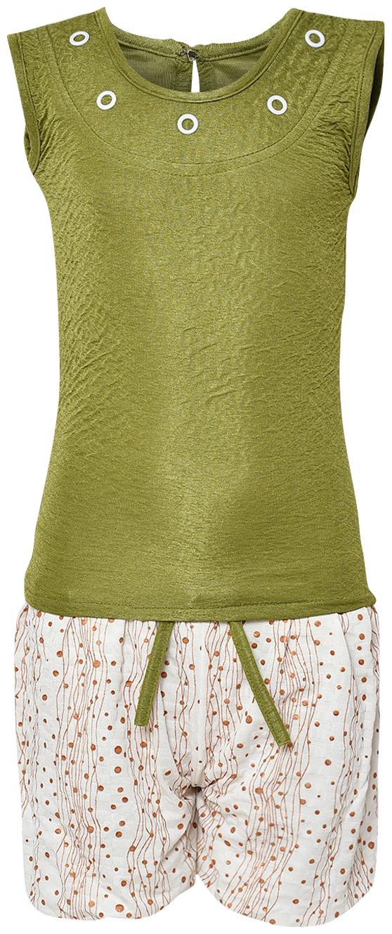 

Aarika Girl Nylon Top Bottom Set - Green