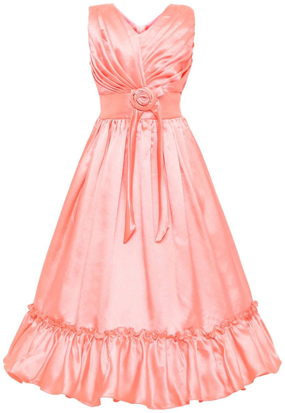 

Aarika Girl s Satin Gown (Peach 8-9 Years) Orange