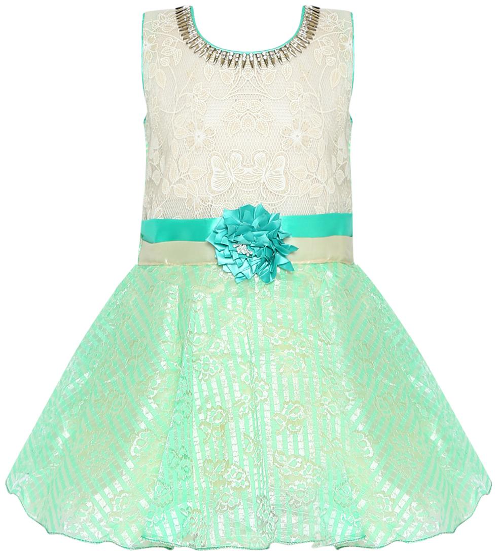 

Aarika Green Nylon Sleeveless Knee Length Princess Frock ( Pack of 1 )