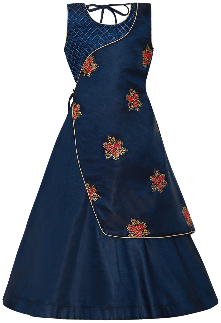 

Aarika Girl s Silk Gown Blue