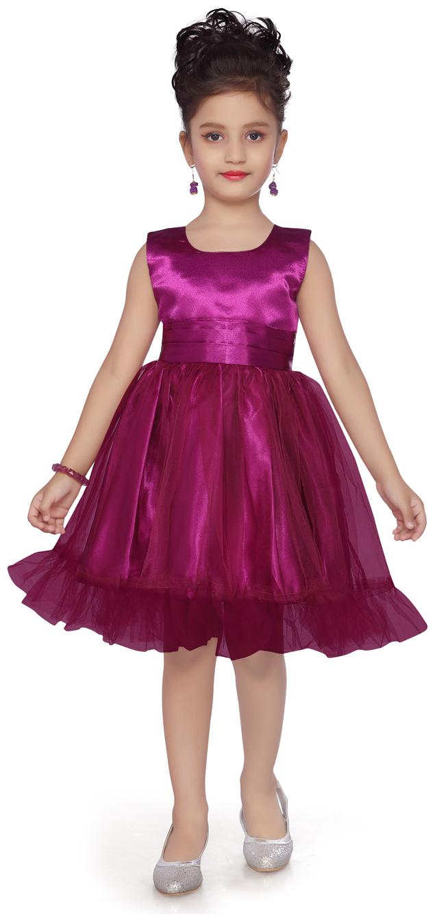

Aarika Baby girl Cotton Solid Princess frock - Purple