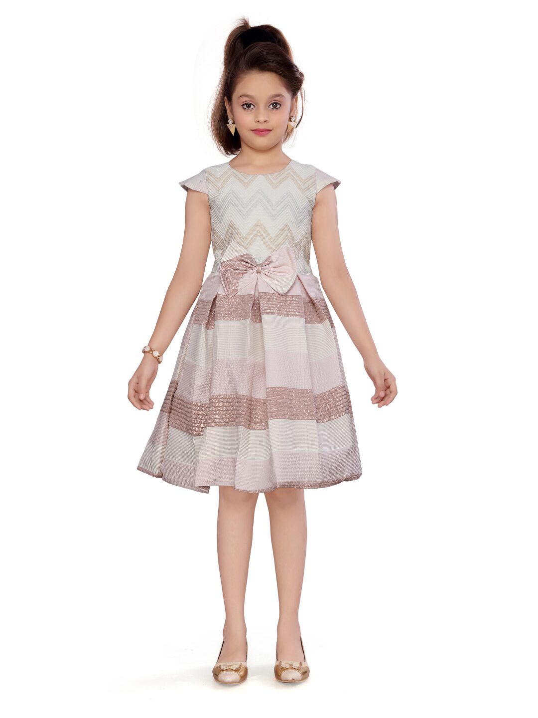 

Aarika Multi Silk Short Sleeves Knee Length Princess Frock ( Pack of 1 )