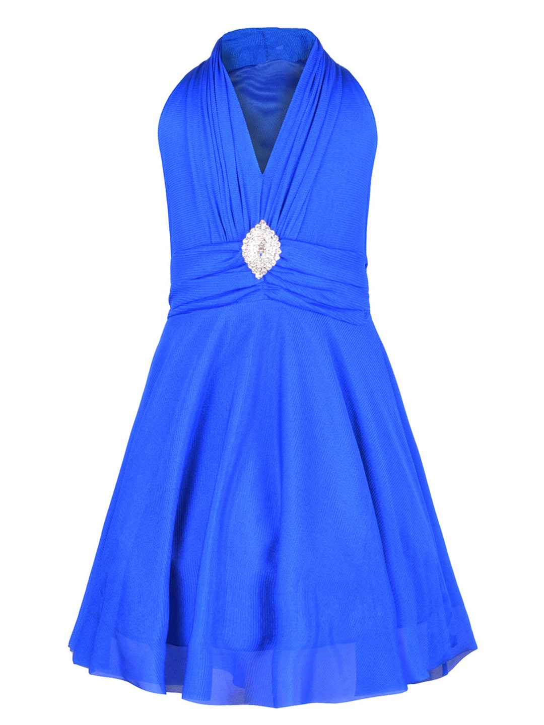 

Aarika Blue Net Sleeveless Knee Length Princess Frock ( Pack of 1 )