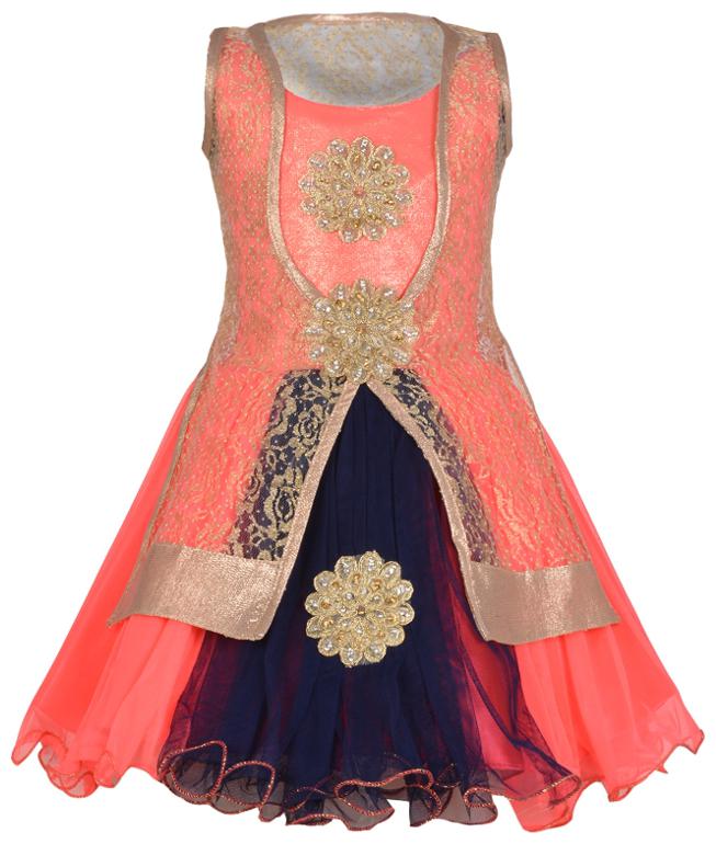 

Aarika Red Net Sleeveless Knee Length Princess Frock ( Pack of 1 )
