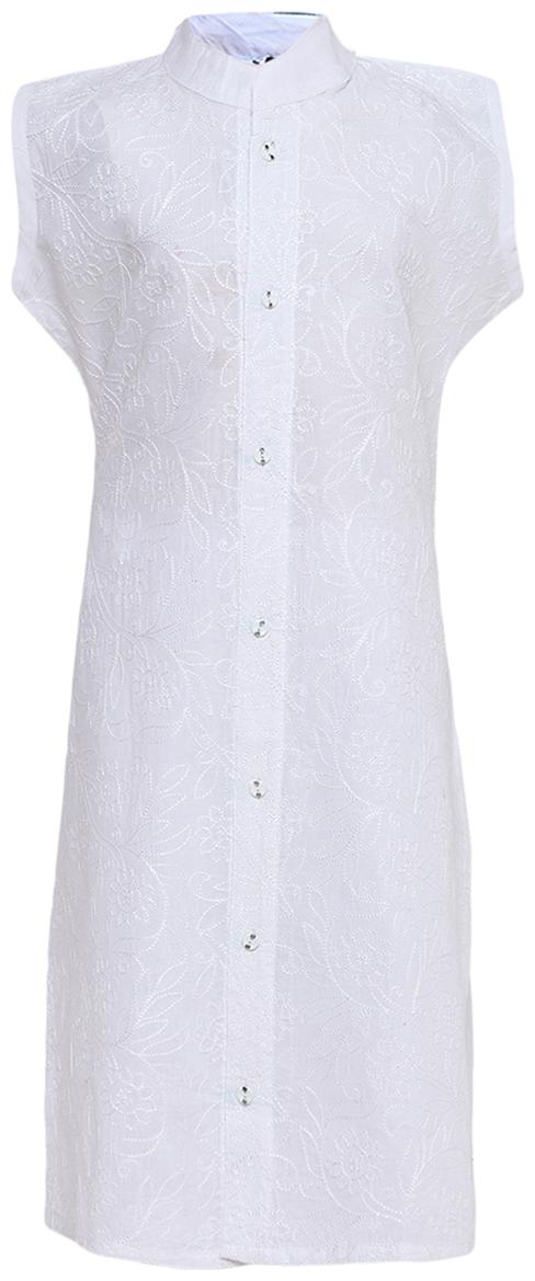 

Aarika Girl s Cotton Printed Sleeveless Kurta kurti - White