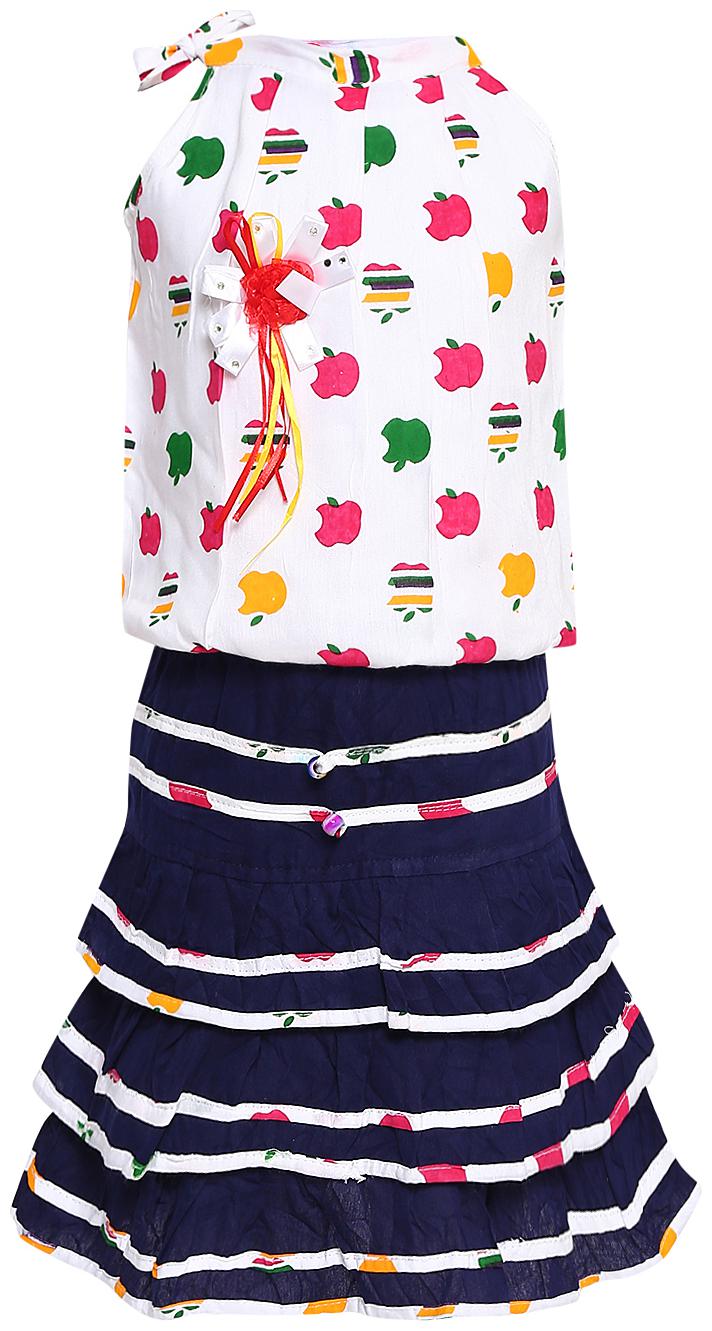 

Aarika Baby girl Top bottom set - White Blue