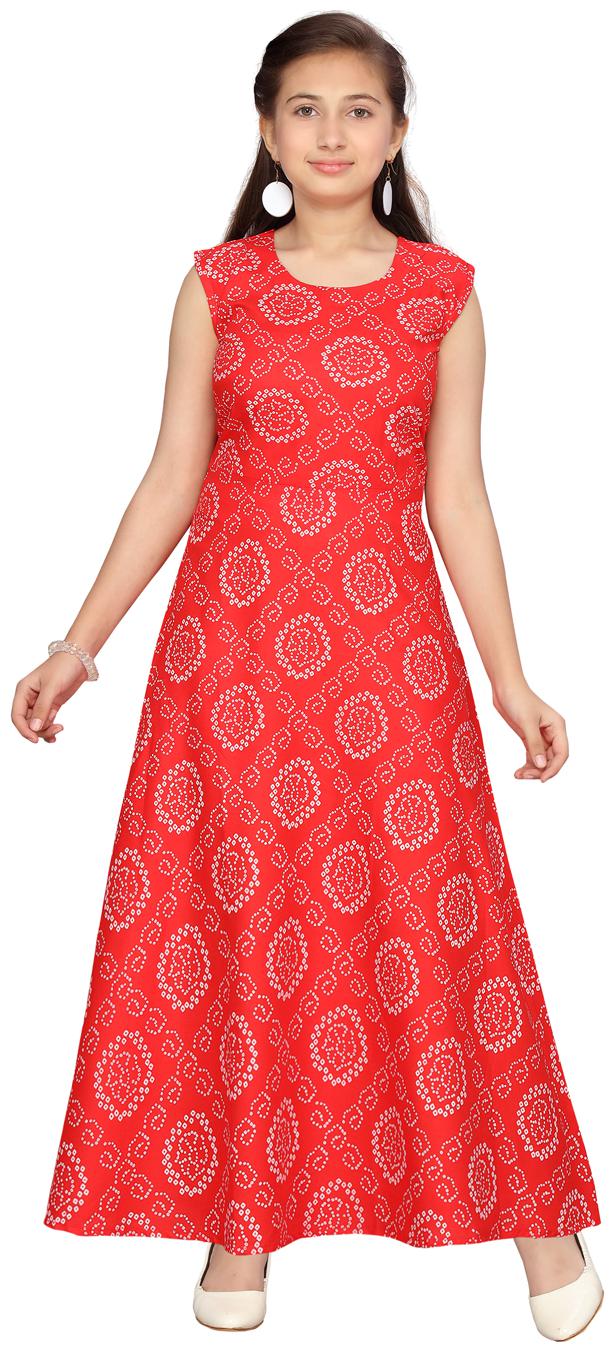

Aarika Red Cotton Sleeveless Maxi Princess Frock ( Pack of 1 )