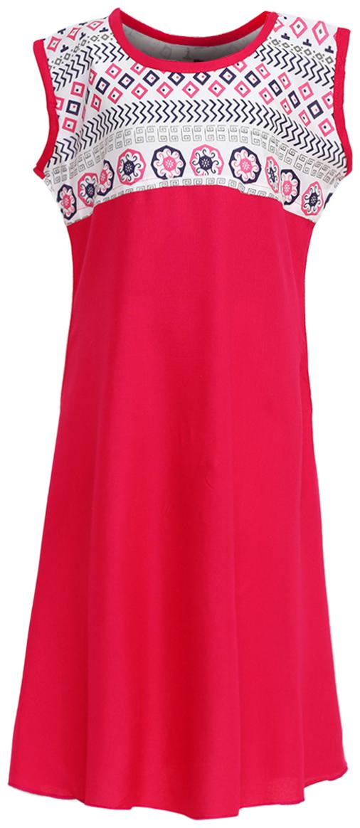 

Aarika Girl s Cotton Printed Sleeveless Kurta kurti - Pink