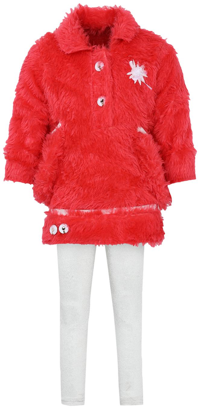 

Aarika Baby girl Top bottom set - Red White