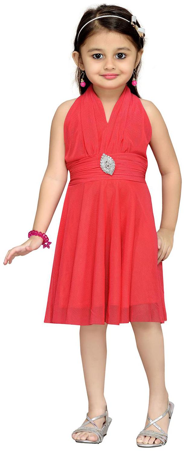 

Aarika Red Net Sleeveless Knee Length Princess Frock ( Pack of 1 )