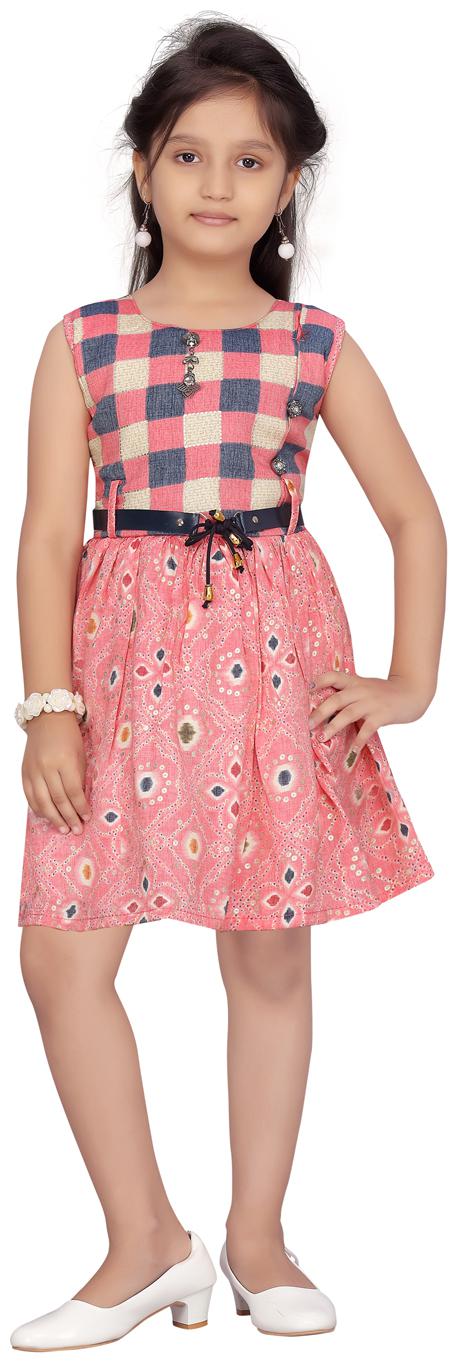

Aarika Pink Cotton Sleeveless Knee Length Princess Frock ( Pack of 1 )