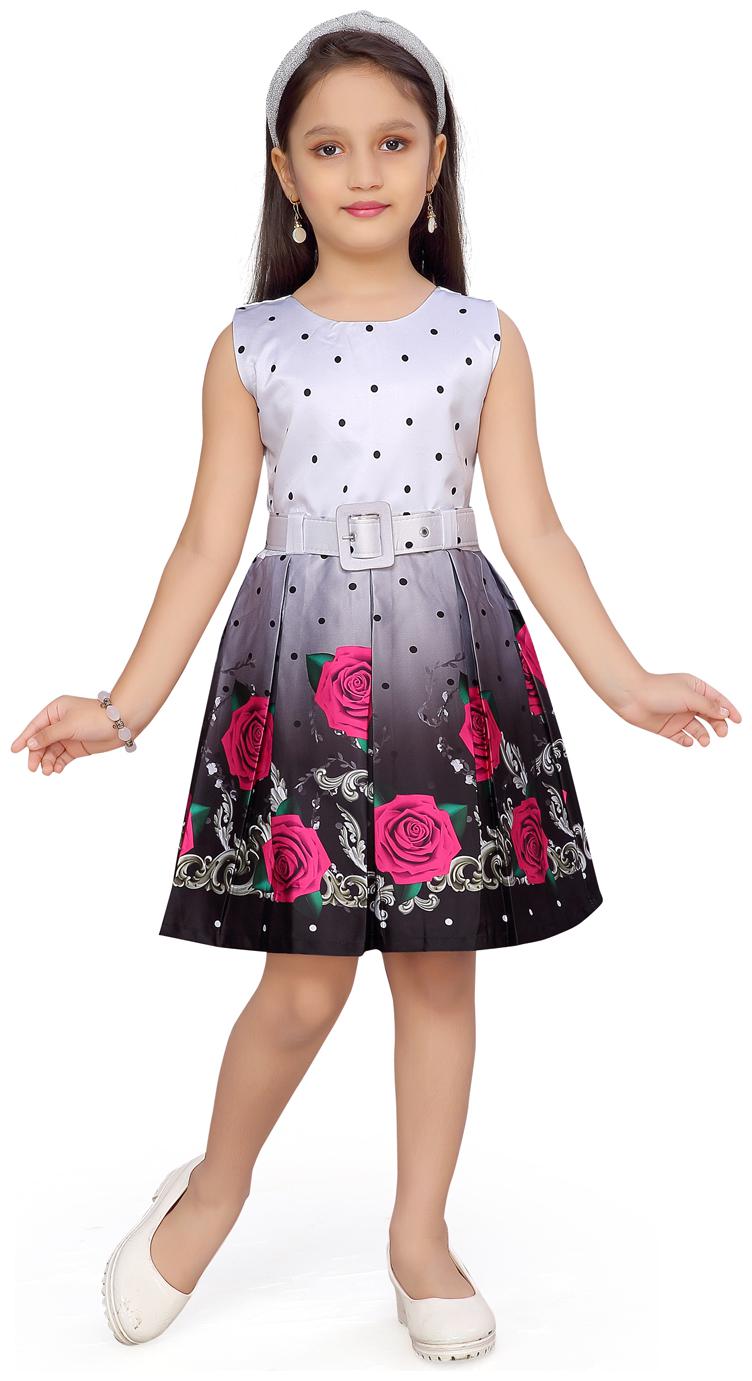 

Aarika Pink Satin Sleeveless Knee Length Princess Frock ( Pack of 1 )
