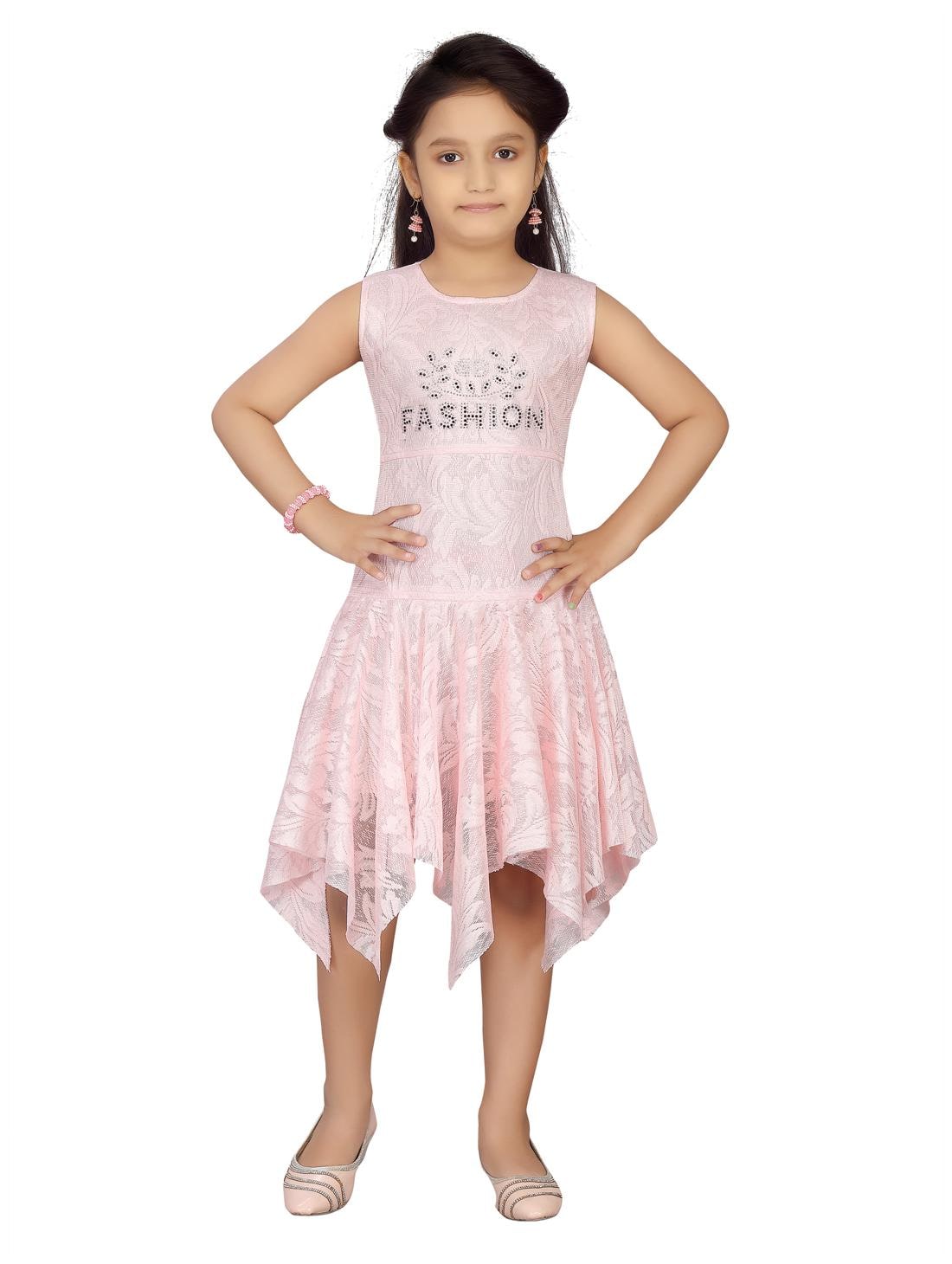 

Aarika Baby girl Net Self design Princess frock - Pink