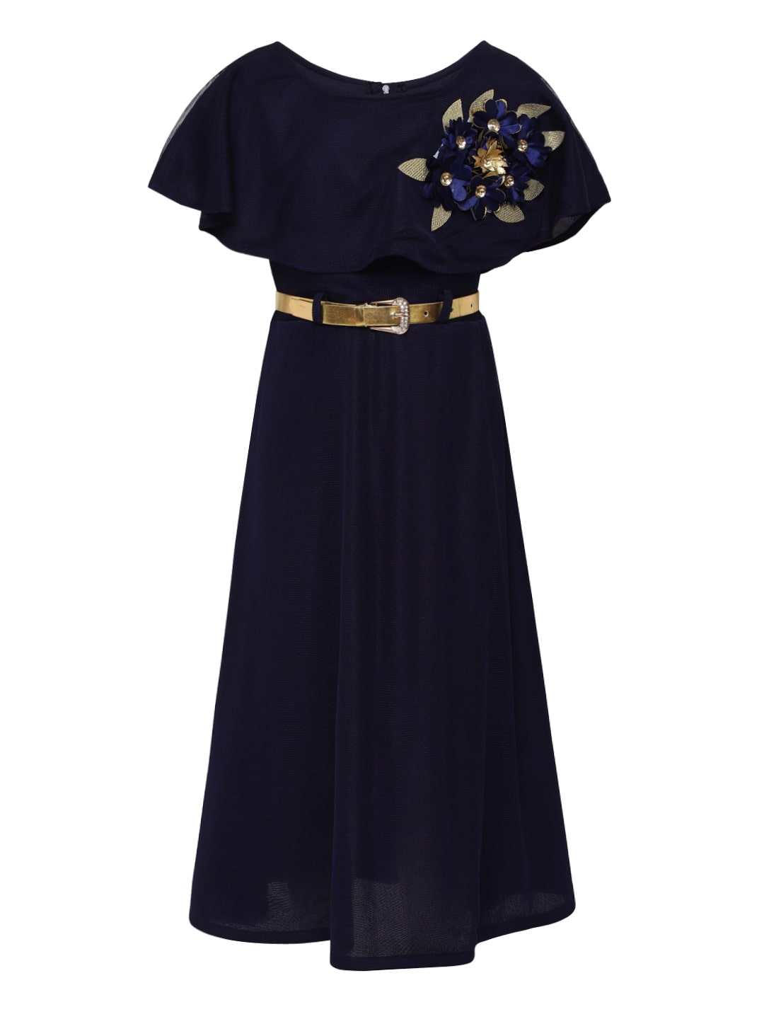 

Aarika Girl s Cotton blend Solid Sleeveless Gown - Blue