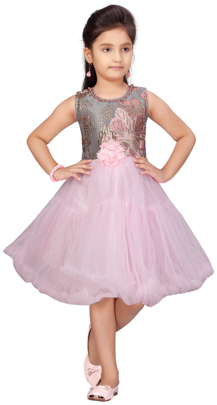 

Aarika Pink Net Sleeveless Knee Length Princess Frock ( Pack of 1 )