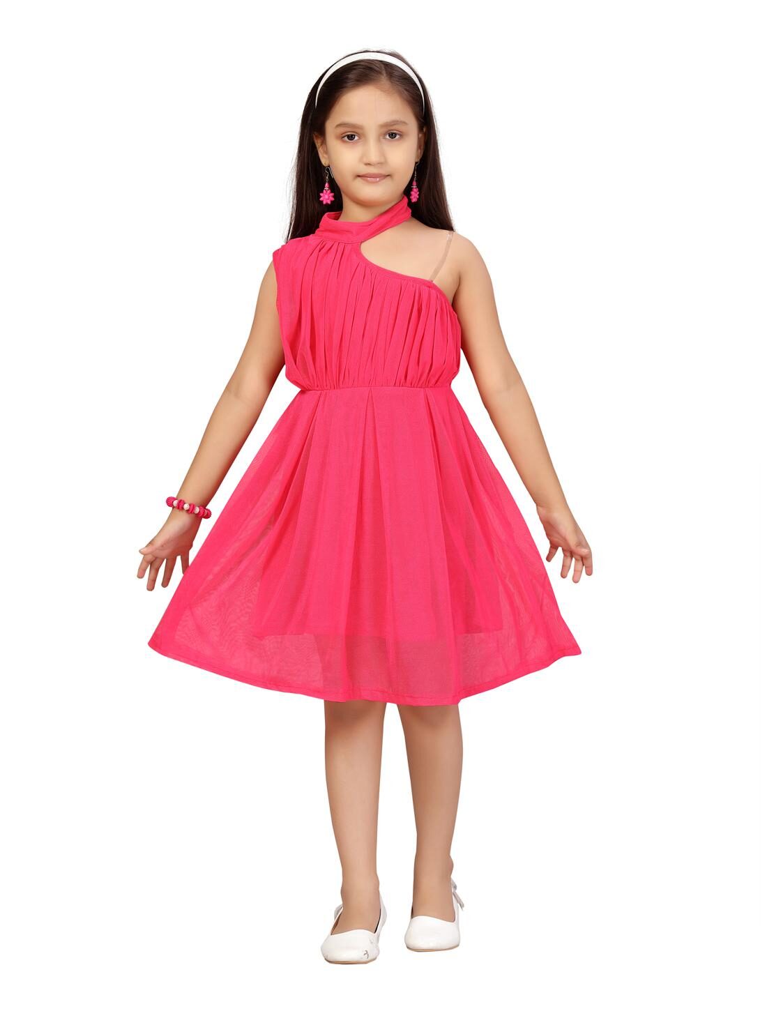 

Aarika Pink Net Sleeveless Knee Length Princess Frock ( Pack of 1 )