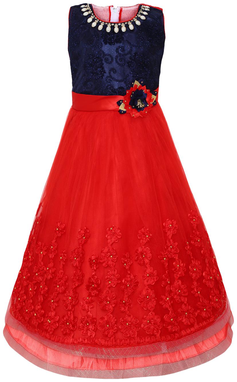 

Aarika Nylon Princess Frock Red Blue Color