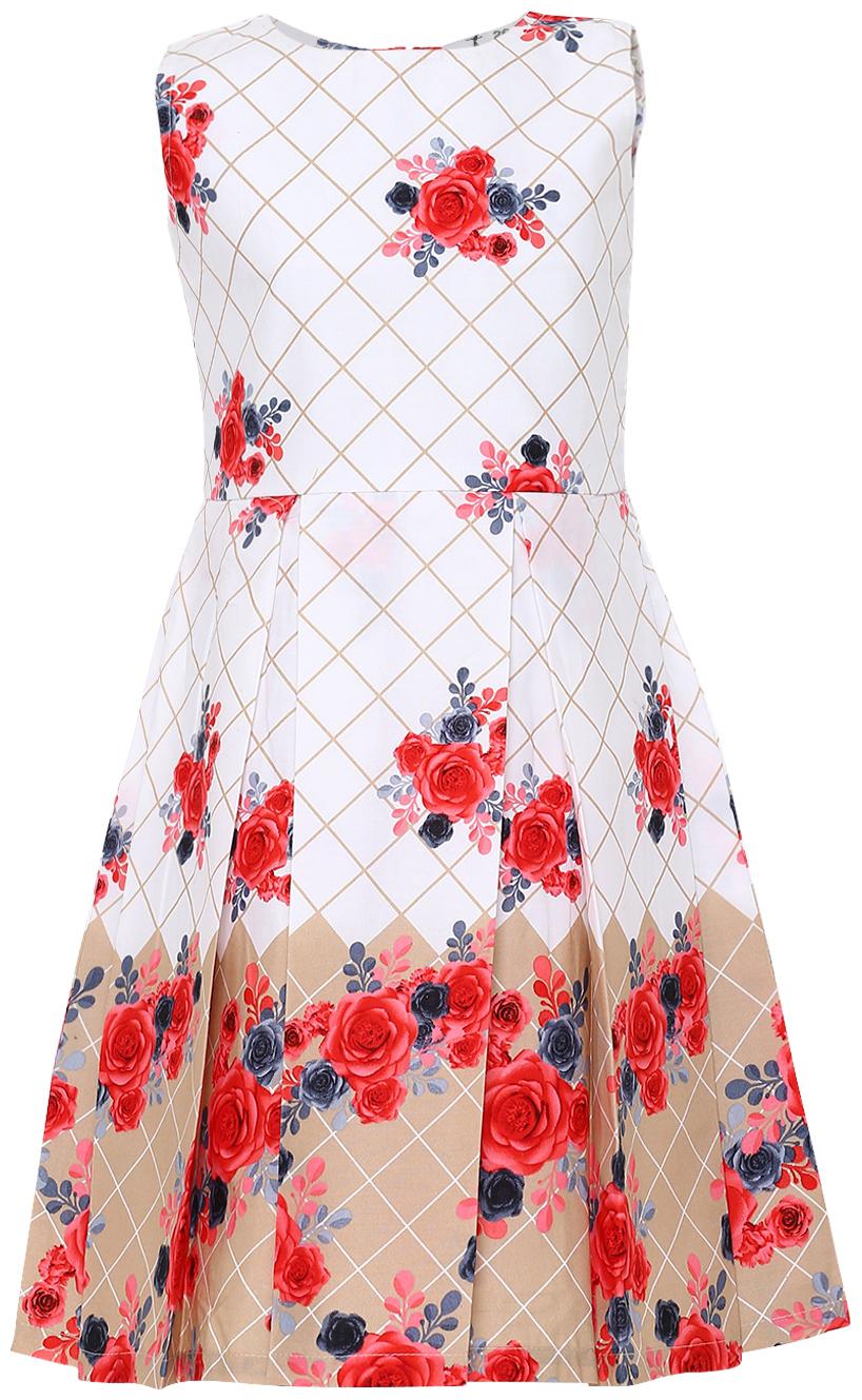 

Aarika Baby girl Cotton Floral Princess frock - White