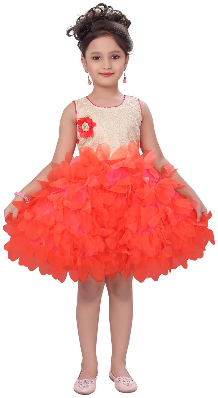 

Aarika Red Nylon Sleeveless Knee Length Princess Frock ( Pack of 1 )