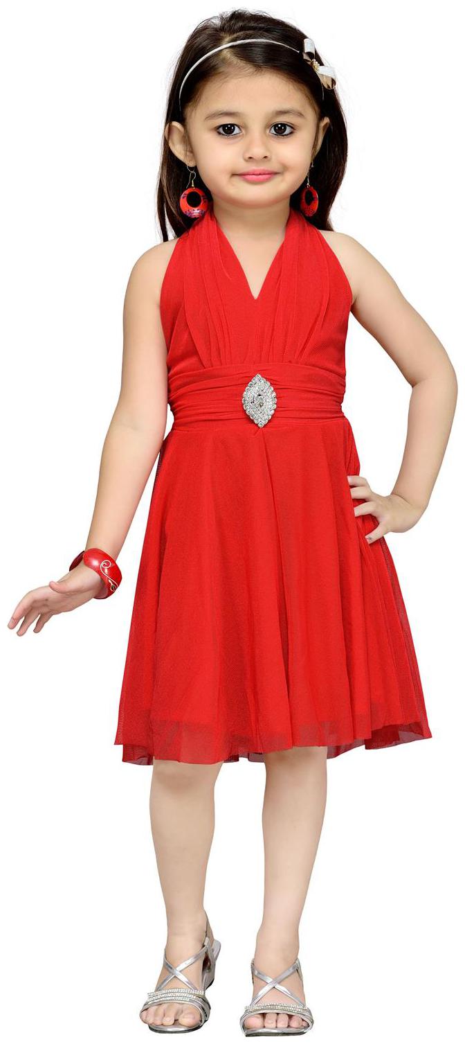 

Aarika Baby girl Net Solid Princess frock - White