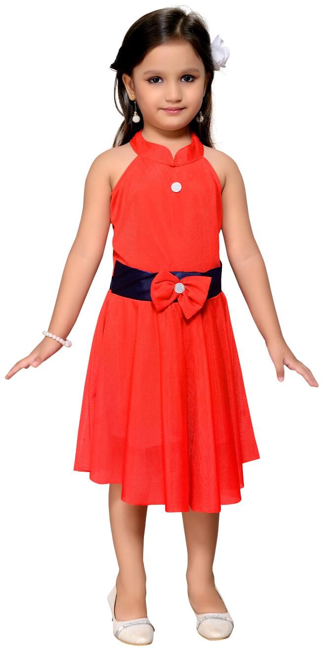 

Aarika Red Net Sleeveless Knee Length Princess Frock ( Pack of 1 )