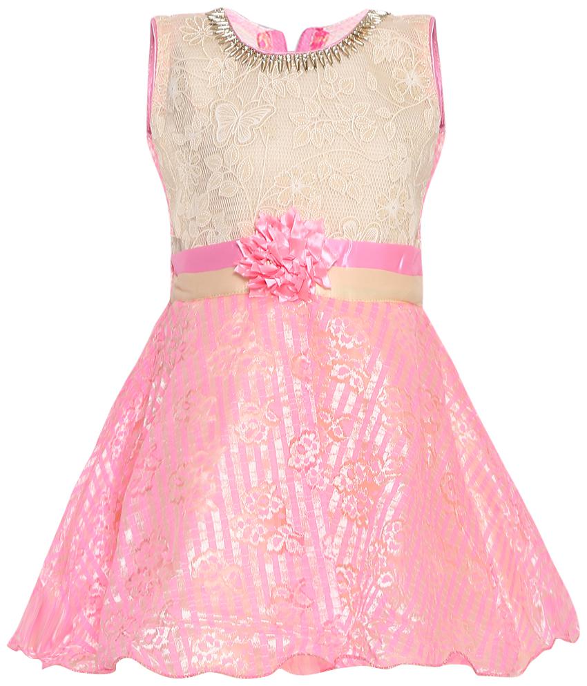 

Aarika Baby girl Cotton Solid Princess frock - Pink