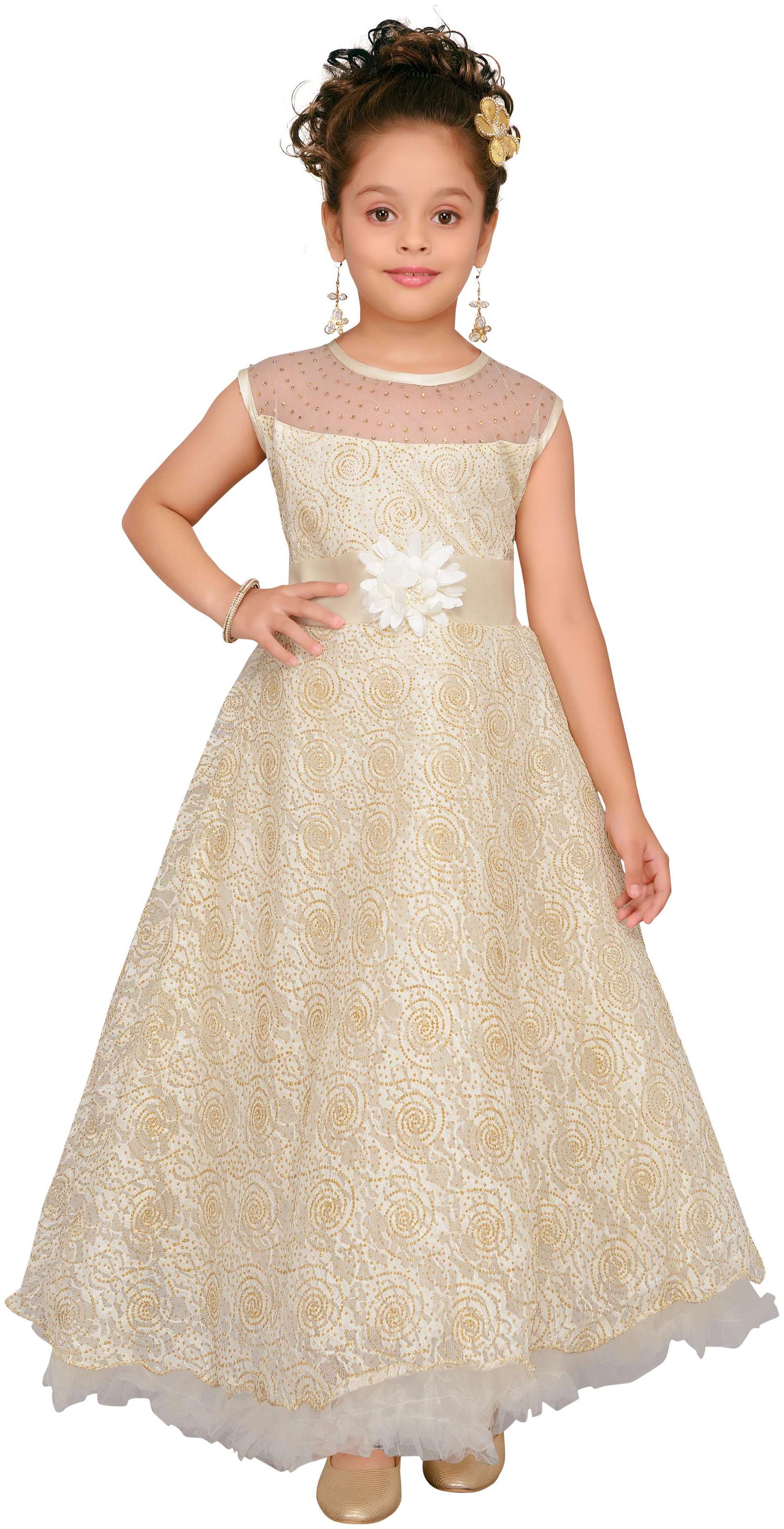 Buy Beige Dresses & Frocks for Girls by AARIKA GIRLS ETHNIC Online |  Ajio.com