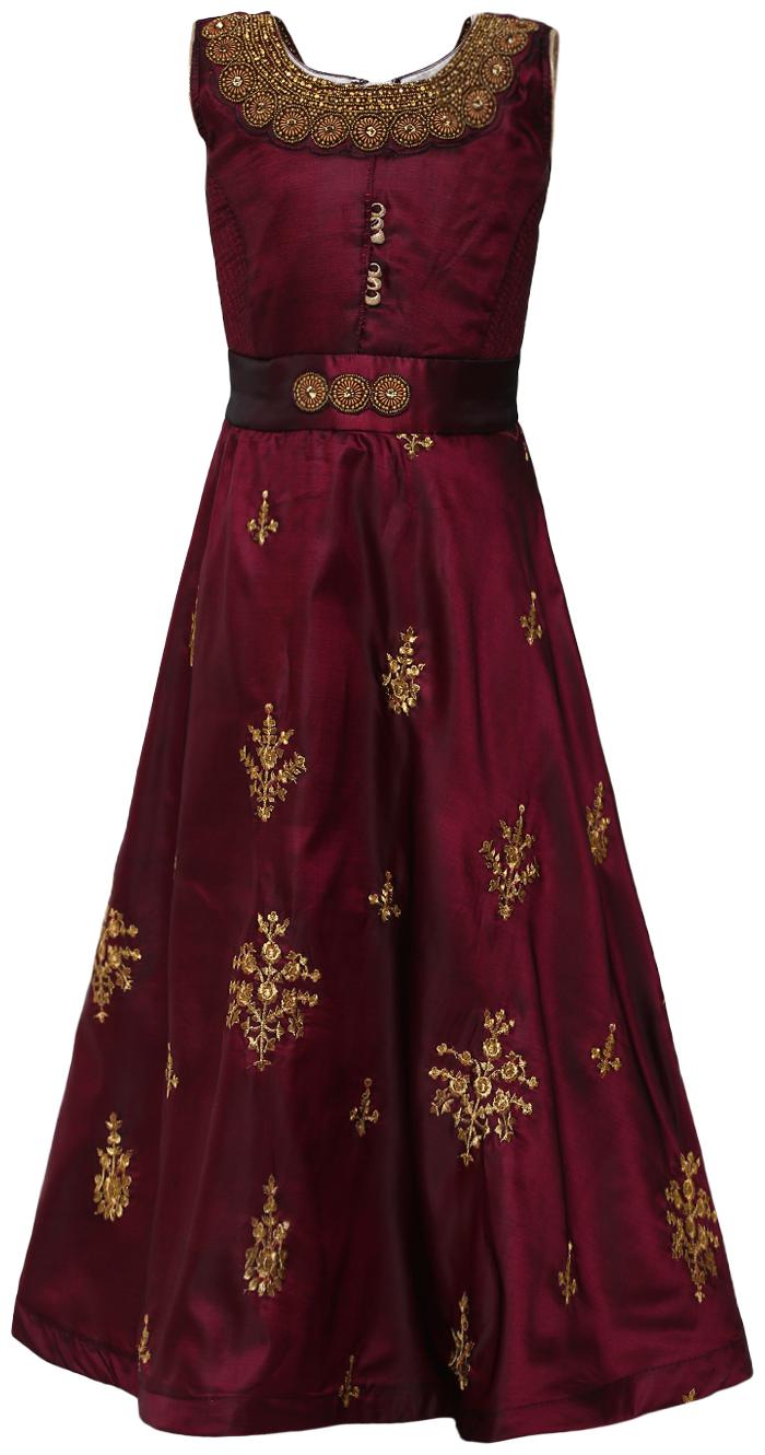

Aarika Silk Princess Frock Purple Color