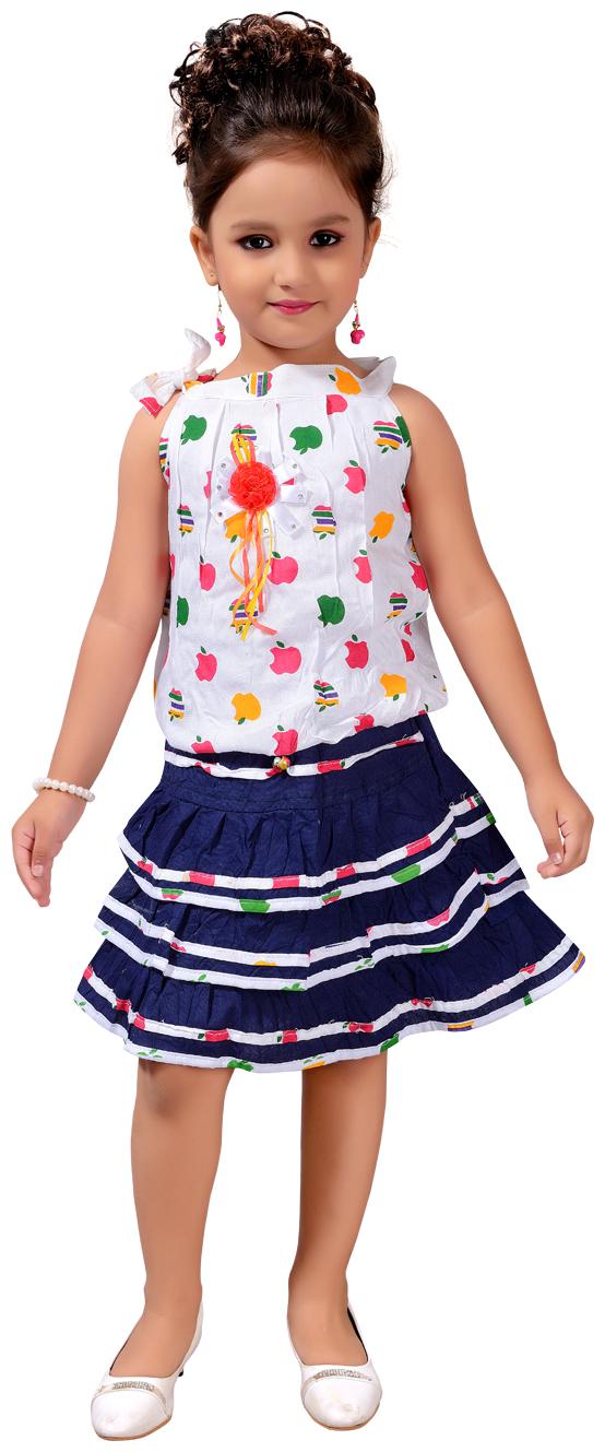 

Aarika Girl Nylon Top Bottom Set - Multi