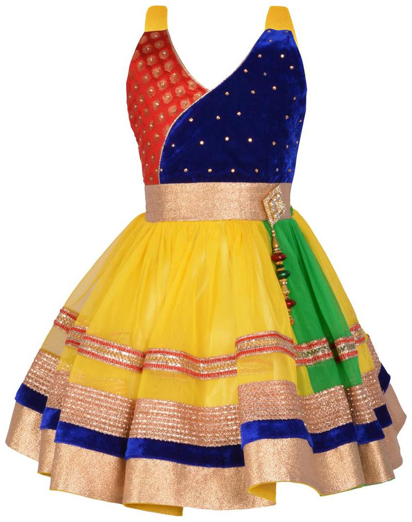 

Aarika Baby girl Net Solid Princess frock - Multi