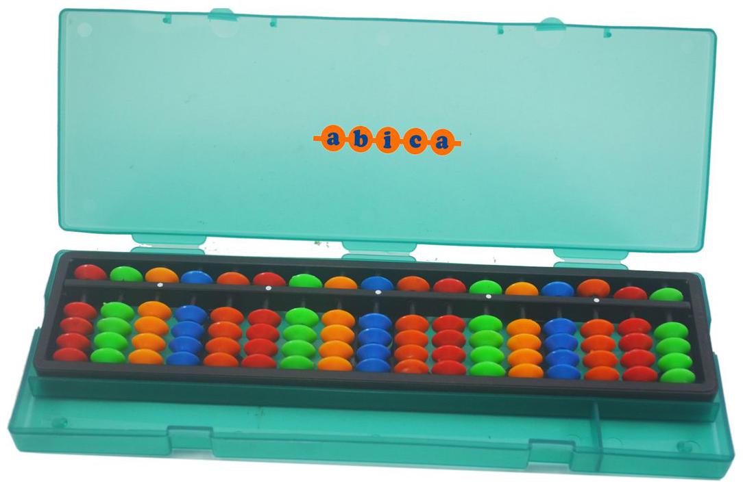 

Abica Abacus math learning kit for kids Brown 17 Rod multi color with box ( pack of 1 )