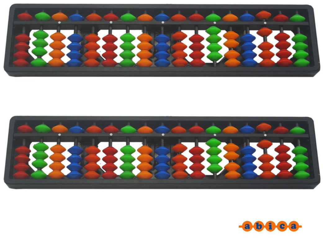

Abica Abacus math learning kit for kids Brown 17 Rod multi color ( pack of 2 )